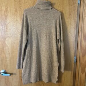 H&M Tan Tunic Sweater with Turtleneck